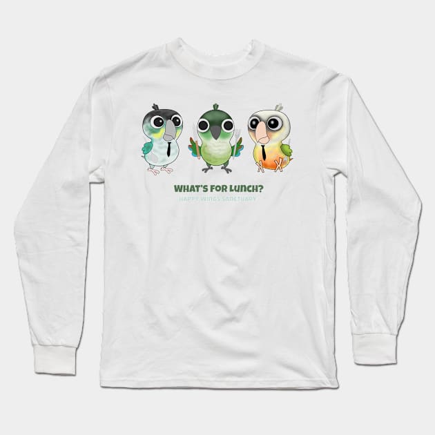 HWS Nerdy Birdy ~ Green Cheek Conure Long Sleeve T-Shirt by HappyWings